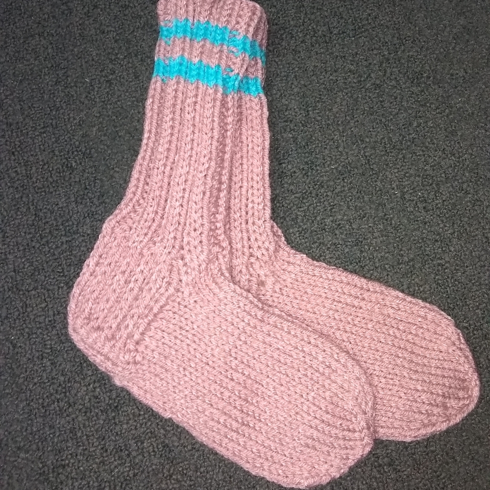 Handmade hand knitted adult socks